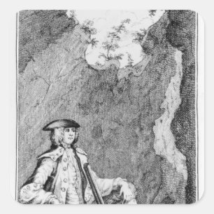 Turpin, als er sich in einer Höhle versteckte Quadratischer Aufkleber