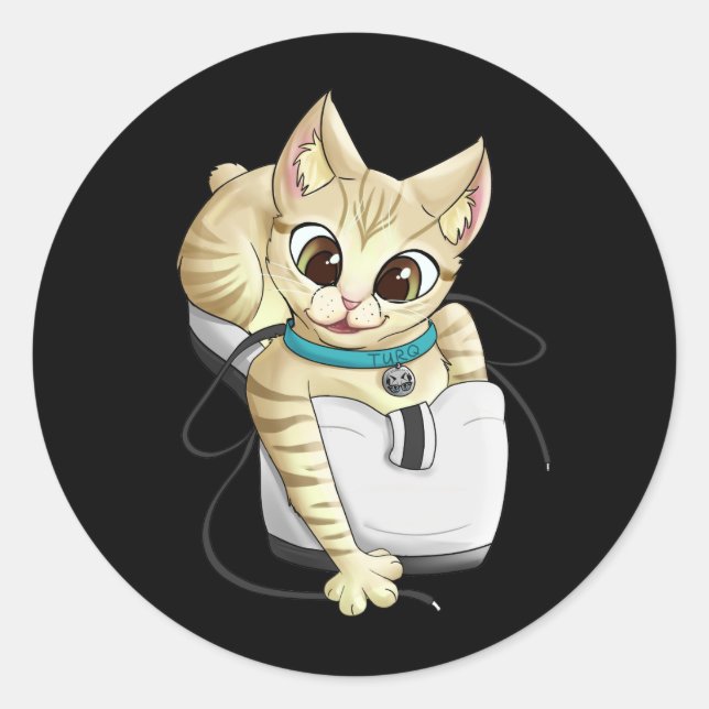 Turq Classic Round Aufkleber (Vorderseite)