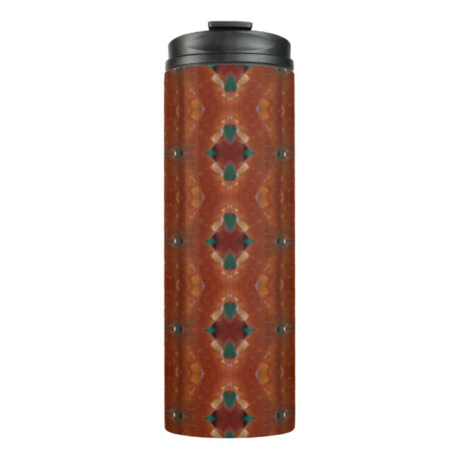 Turq & Coral Ikat Thermosbecher (Vorderseite)
