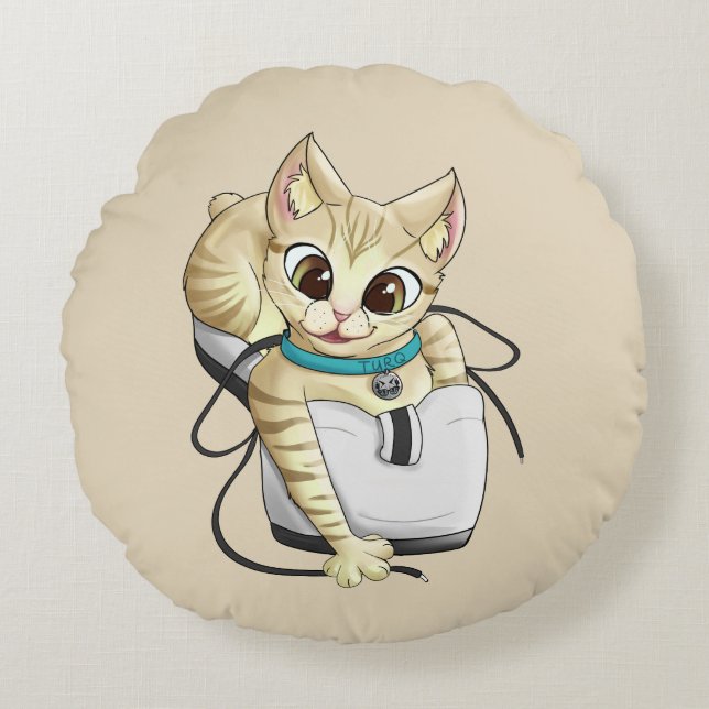 Turq Round Pillow Rundes Kissen (Vorderseite)