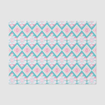 Turqoise und Pink Boho Aztec Muster