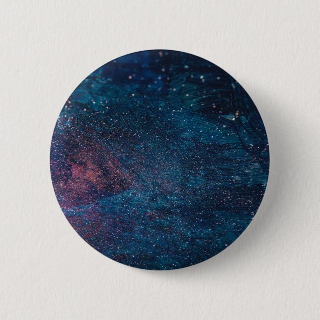 Turqouise Galaxy Paint Glitzern Button (Vorderseite)