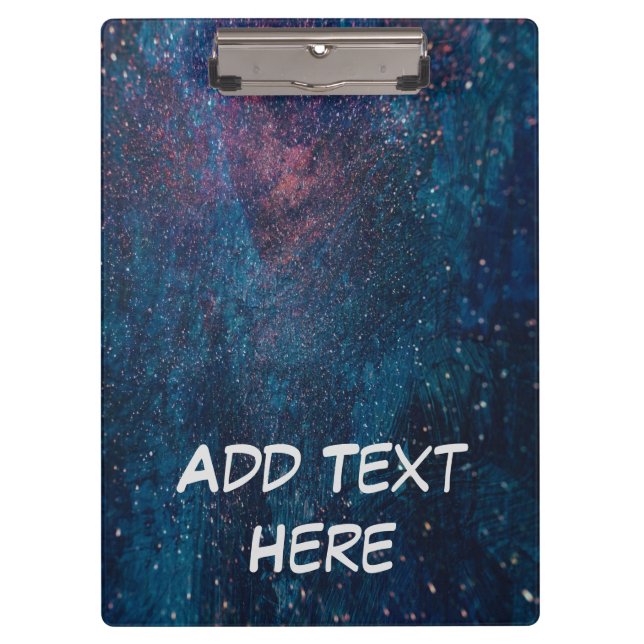 Turqouise Galaxy Paint Glitzern Klemmbrett (Vorderseite)