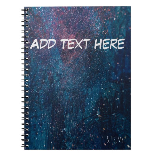 Turqouise Galaxy Paint Glitzern Notizblock (Vorderseite)