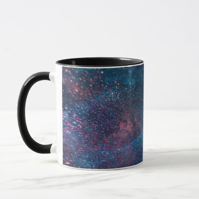Turqouise Galaxy Paint Glitzern Tasse (Links)