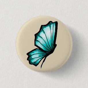 Turquesa Schmetterling Button