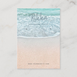 Turquioise Ocean Earring Display Business Card Visitenkarte