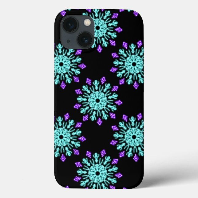 Turquiose und lila neon Blume Case-Mate iPhone Case-Mate iPhone Hülle (Rückseite)