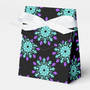 Turquiose und lila neonale Blume Geschenkschachtel