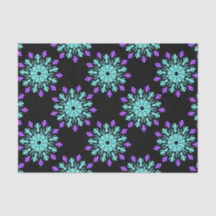 Turquiose und lila neonale Blume Seidenpapier