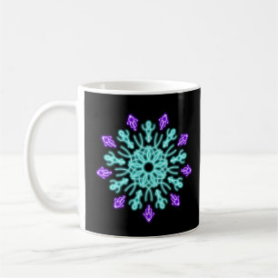 Turquiose und lila neonale Blume Tasse