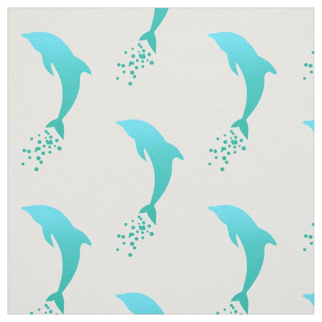 Turquise blauer springender Delphin mit Stoff (Muster)
