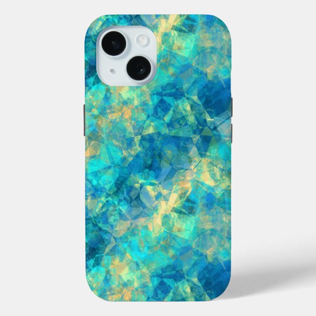 Turquise Crumpled Textur Case-Mate iPhone Hülle (Rückseite)