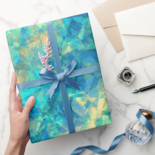 Turquise Crumpled Textur Geschenkpapier