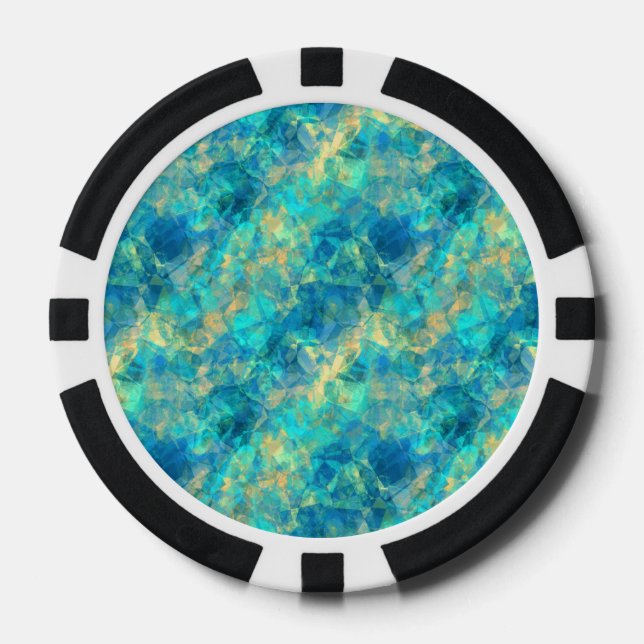 Turquise Crumpled Textur Pokerchips (Vorderseite)