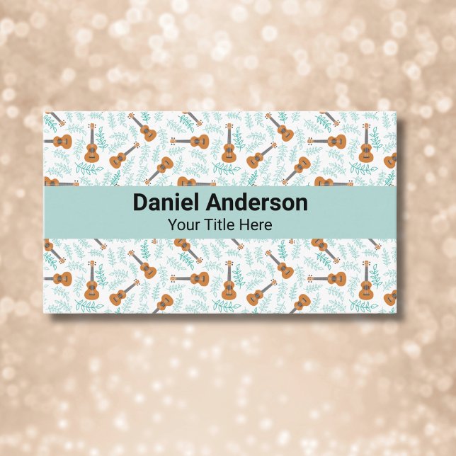 Turquois Ukulele Business Card Guitar and Uke Visitenkarte (Von Creator hochgeladen)