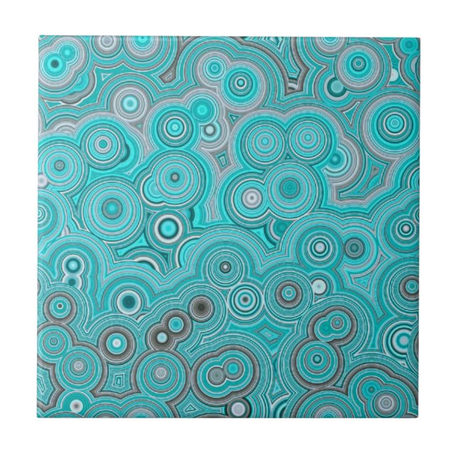Turquoise Agate Flow – Elegant Abstract Pattern Fliese (Vorderseite)