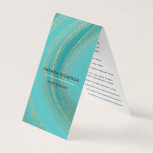 Turquoise and Gold Agate Business Card Visitenkarten