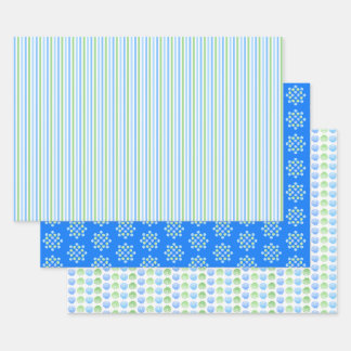 Turquoise and Green Scallop Shells Geschenkpapier Set