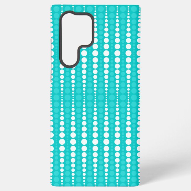 Turquoise and White Polka Dots Phone Case Samsung Galaxy Hülle (Rückseite)