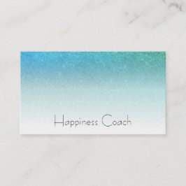 *~* TURQUOISE AQUA BLAU Weißer Glitzer Visitenkarte