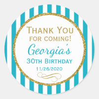 Turquoise Aqua Gold Geburtstag Vielen Dank für Ihr