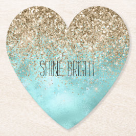 Turquoise Aqua Gold Glam Glitzer Sparkone Untersetzer