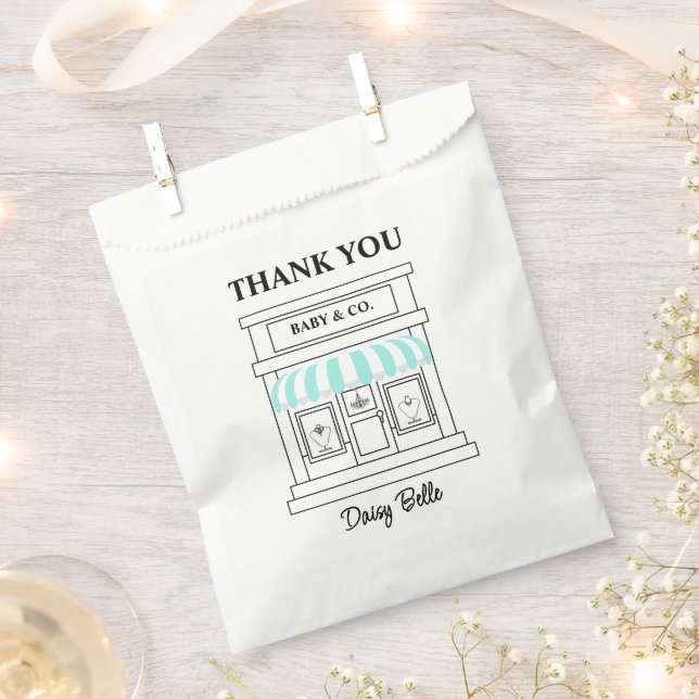 Turquoise Baby & Co. Shower Favor Bags Geschenktütchen (Ausgeschnitten)