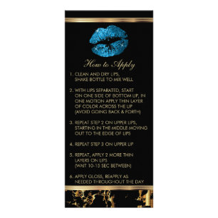 Turquoise Blue Glitter Lip Instructions - Marble Werbekarte