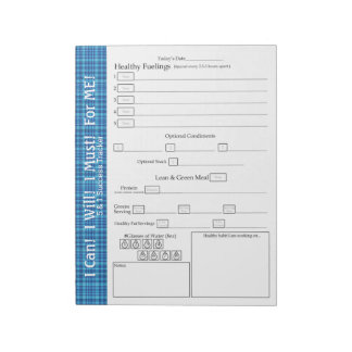 Turquoise Blue Plaid “For ME” 5 Plus 1 Success Notizblock