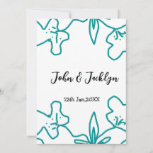 Turquoise blue wedding couple name date flstylish