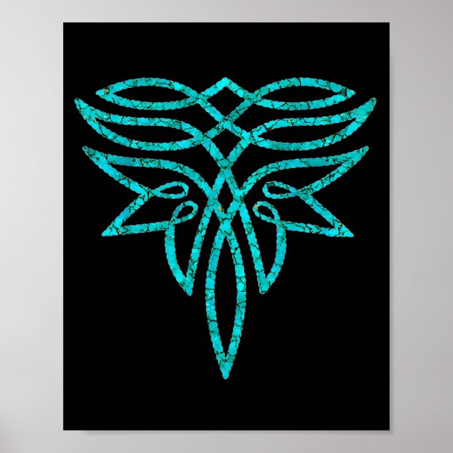 Turquoise Boot Boot Stittching Western Cowgirl Wom Poster (Vorne)