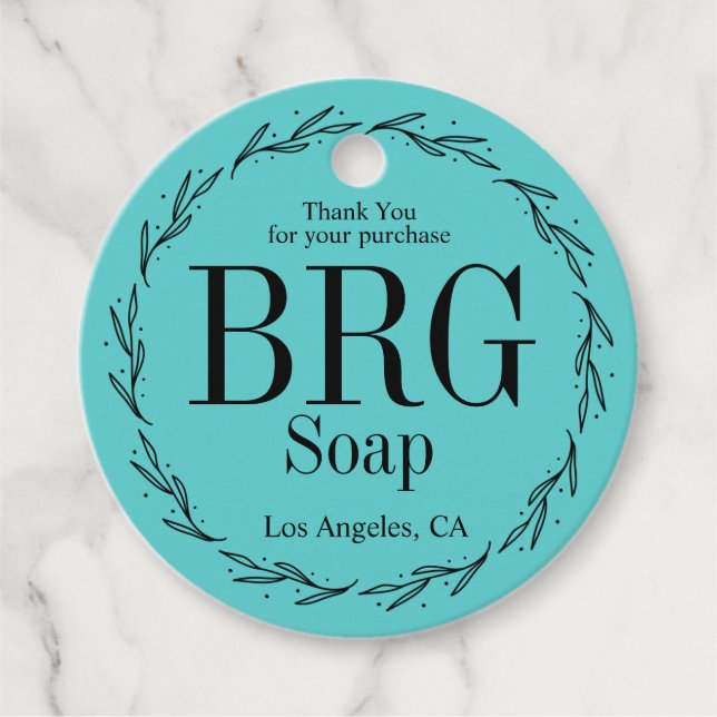 Turquoise Botanische Monogramm Danke, dass Sie gek Geschenkanhänger (Vorderseite)