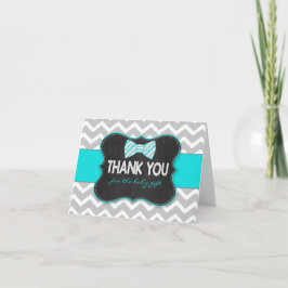 Turquoise Bow Krawatte Babydusche Vielen Dank Dankeskarte