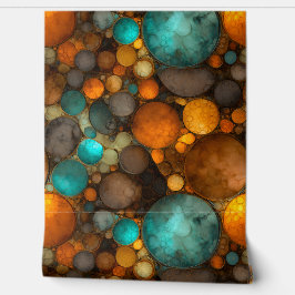 Turquoise Brown Abstract Fractal Pattern Tapete