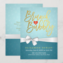 Turquoise Brunch & Brautdusche Einladung