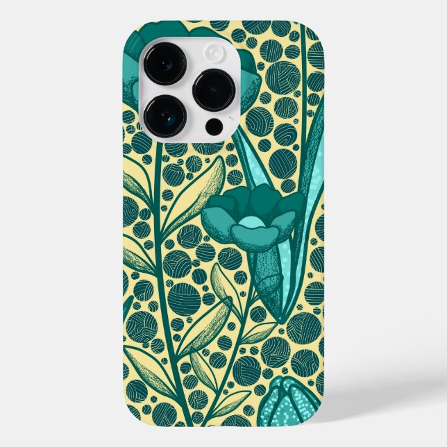 Turquoise bulbo flowers Case-Mate iPhone hülle (Rückseite)