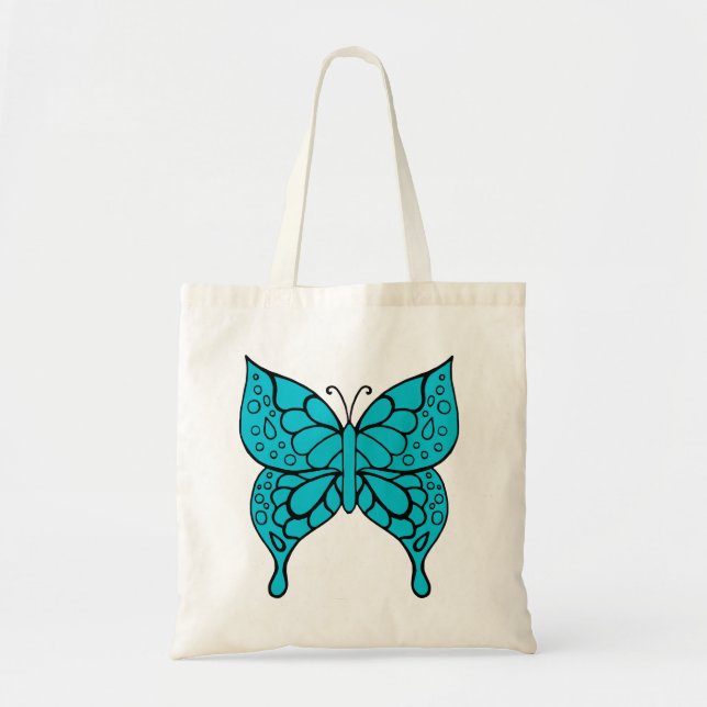 Turquoise Butterfly Toag Tragetasche (Vorne)