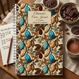 Turquoise Cacao Pattern Chocolate Tasting Notizbuch