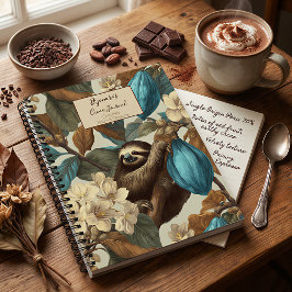 Turquoise Cacao Sloth Chocolate Tasting Notizbuch
