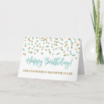 Turquoise Confetti Daughter - Law Birthday Card Karte<br><div class="desc">Geburtstagskarte für Juristen mit türkisfarbenem und goldenem,  modernem Glitzer Konfetti-Muster. Bitte beachten Sie,  dass Glitzer-Effekt nur fotografische Wirkung ist.</div>