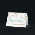 Turquoise Confetti Daughter - Law Birthday Card Karte<br><div class="desc">Geburtstagskarte für Juristen mit türkisfarbenem und goldenem,  modernem Glitzer Konfetti-Muster. Bitte beachten Sie,  dass Glitzer-Effekt nur fotografische Wirkung ist.</div>