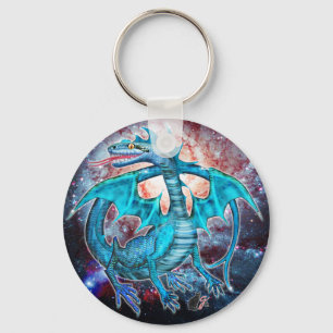 Turquoise Cosmic Dragon Keychain Schlüsselanhänger
