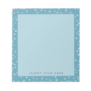Turquoise Crystal Confetti Notepad 5.5" x 6" Notizblock