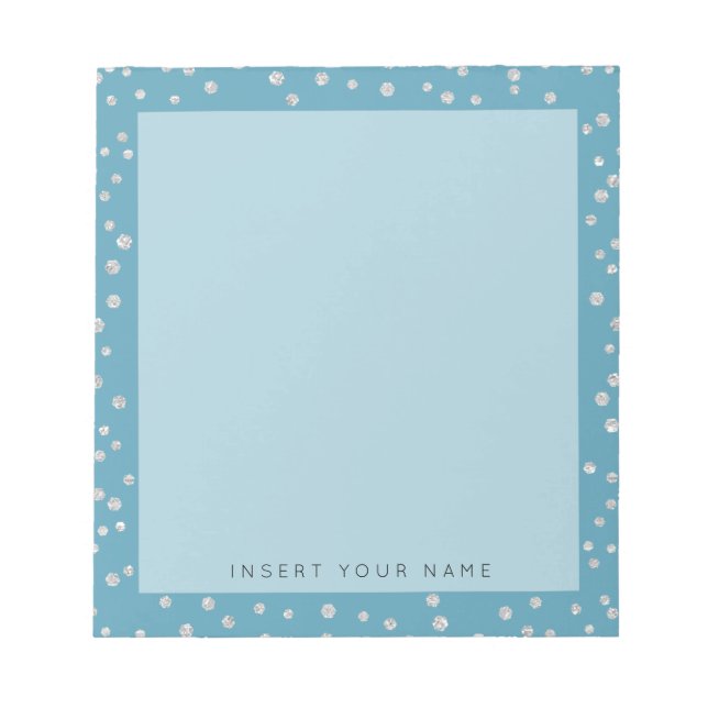 Turquoise Crystal Confetti Notepad 5.5" x 6" Notizblock (Vorderseite)