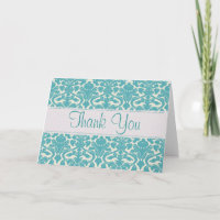 Turquoise Damask individuell anpassbare Dankeschön