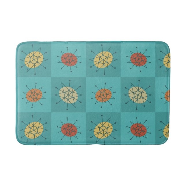 Turquoise des kontrollierten Atomzeitalters Badematte (Vorderseite)