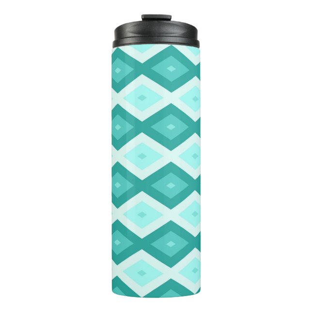 Turquoise diamond pattern thermosbecher (Vorderseite)