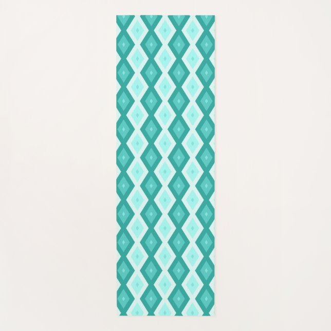 Turquoise diamond pattern yogamatte (Vorderseite)