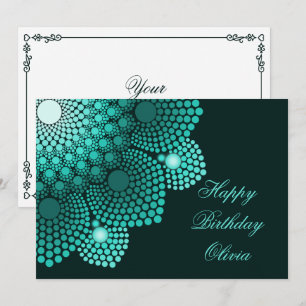 Turquoise Dot Mandala Happy Birthday Karte